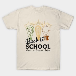 Back to School Great Idea Light Bulb Smart Academia T-Shirt